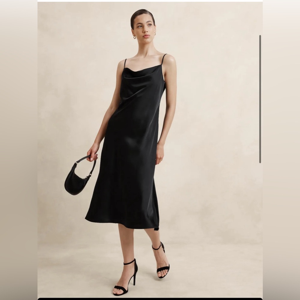Banana Republic cowl neck midi slip dress